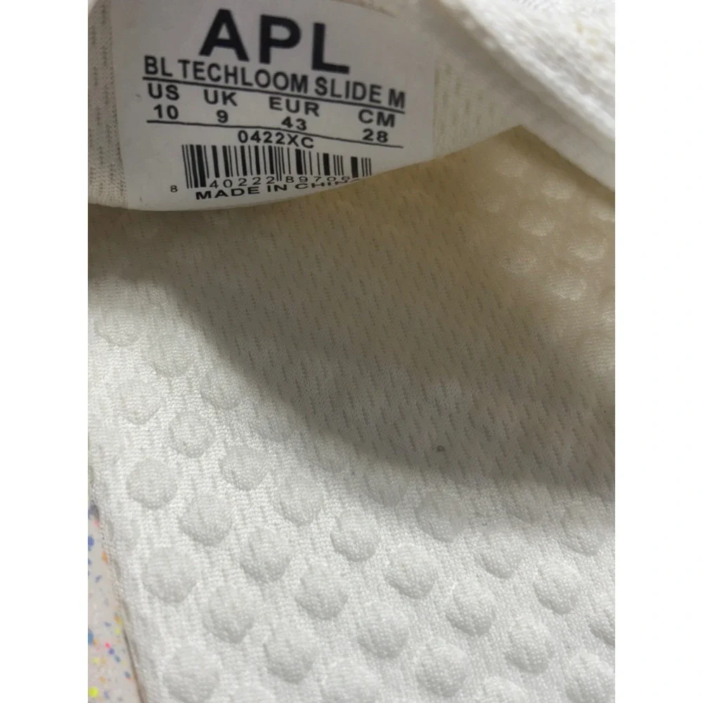 APL Mens Big Logo TechLoom Slide Pristine Neon Speckle Sandals Size‎ 10
